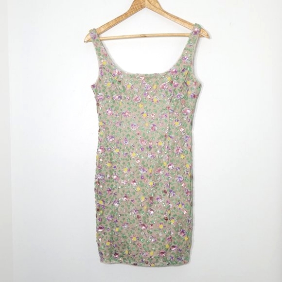Gianni Bini Dresses & Skirts - Gianni Bini Floral Sequined Special Occasion Prom Mini Dress Sleeveless NWT Sz 4